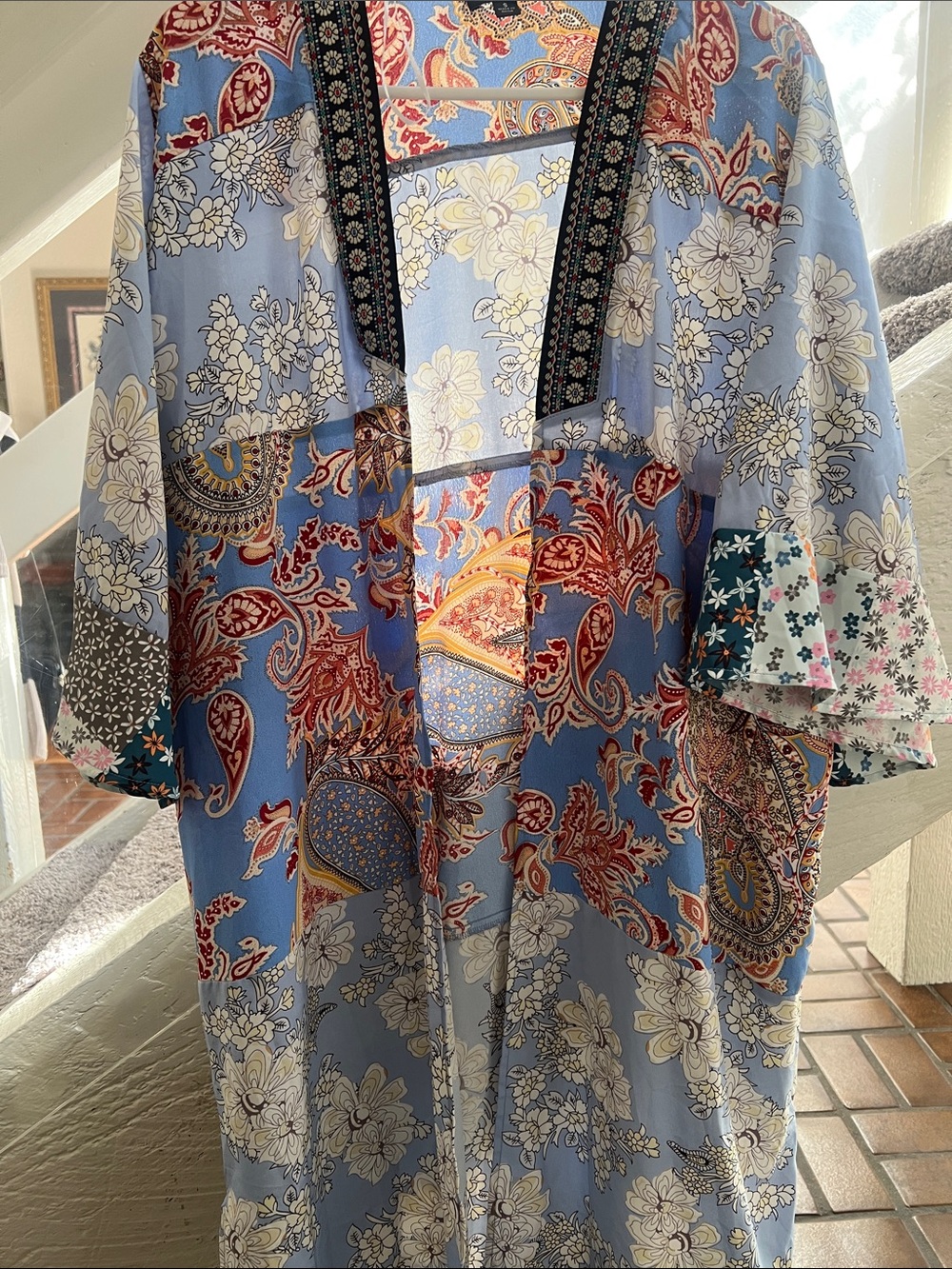 Boho Gigio Mixed media patterned duster S
